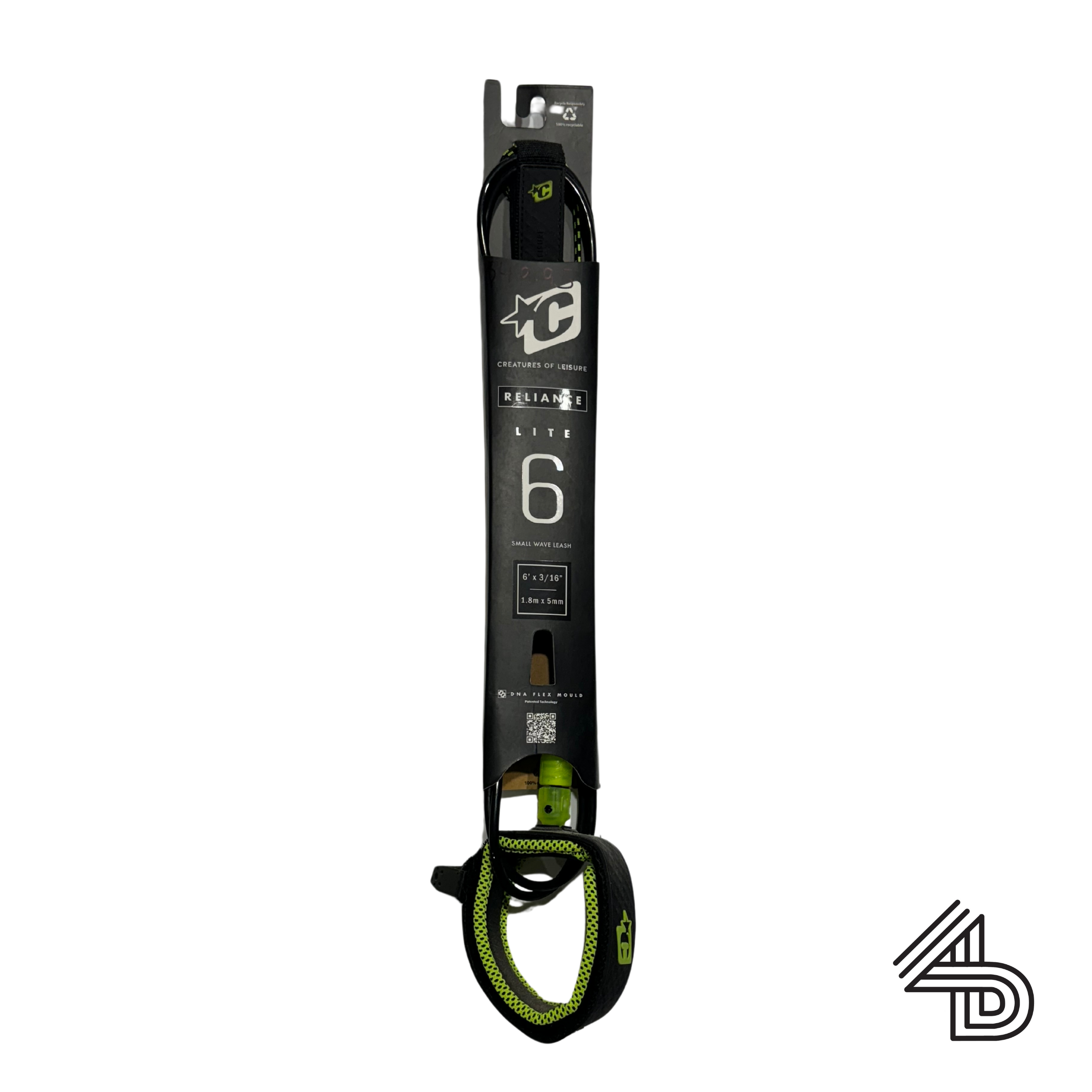 Creatures - Resilience 6ft LIte Leg rope - Black/Green